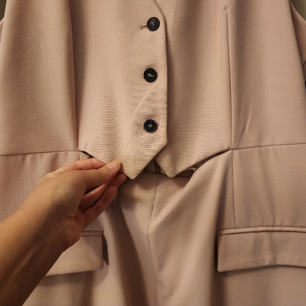 Zara Blush Pink Tailored Vest Midi Dress - Picture 6 of 11